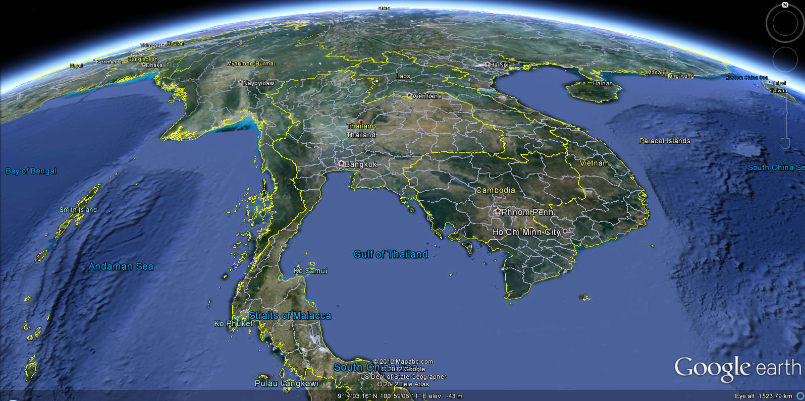 Thailand Earth Map